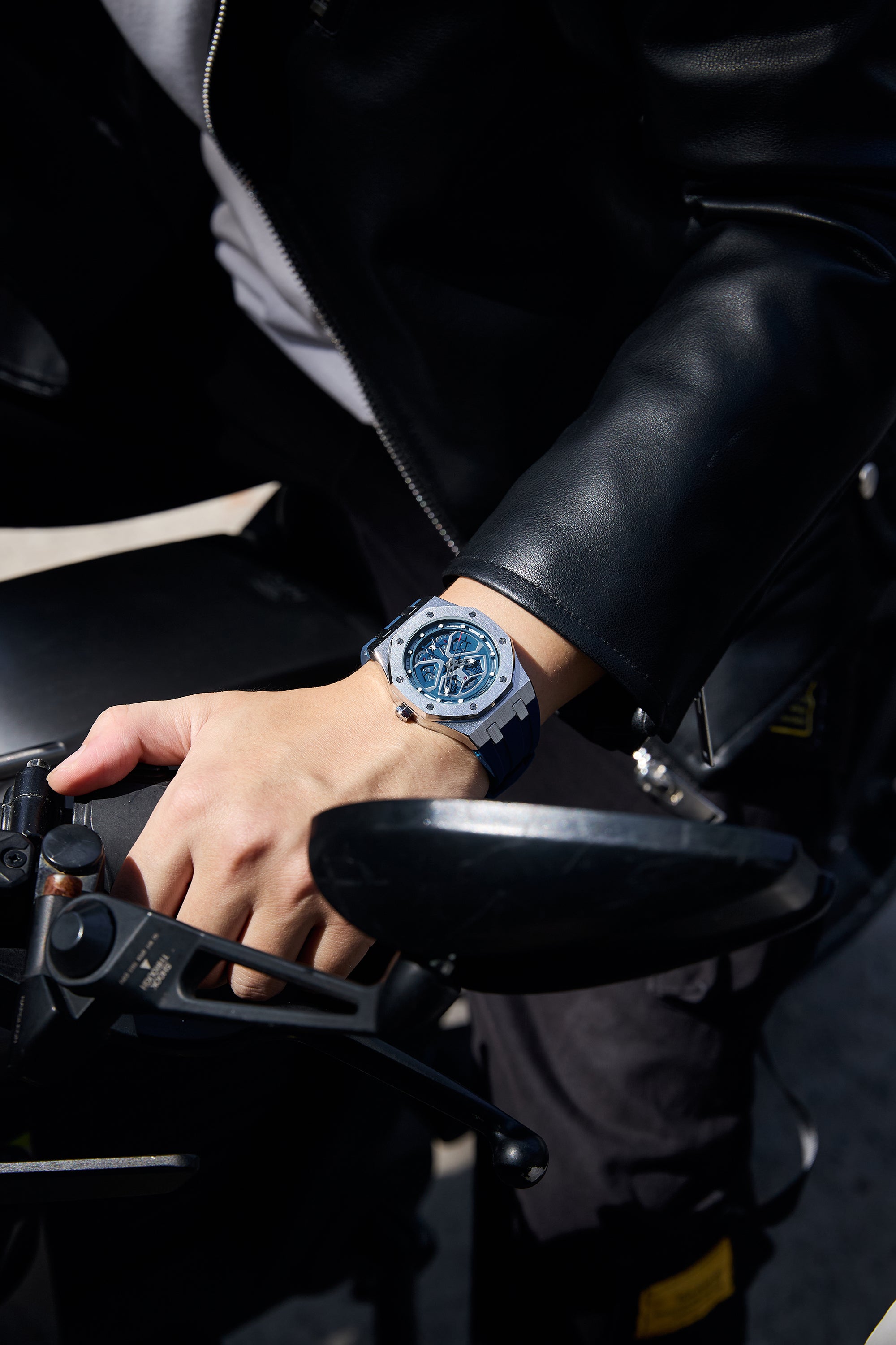 Giordano Skeleton style Dial Analog Watch for Men– Luxury Sport Watch with Silicone Strap & Brushed Metal Case – Bold & Modern Design | GZ-50146-02